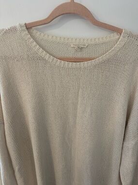 Eileen Fisher Soft Cream Crewneck Knit Sweater